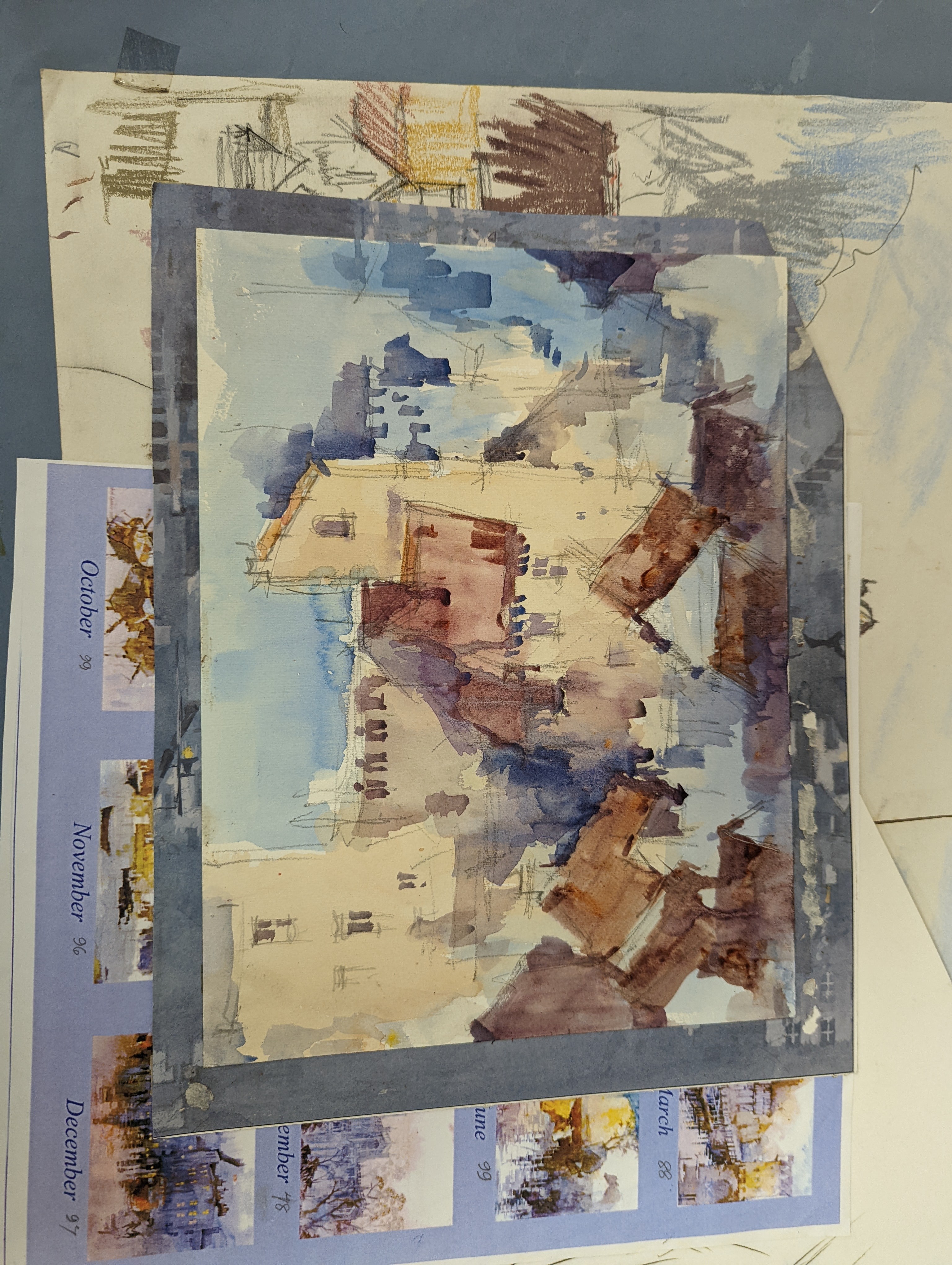 Michael Cadman (1920-2010), a group of assorted watercolours, mostly topographical scenes c.1995 to 2003, largest 46 x 61cm, one framed, the others unframed
